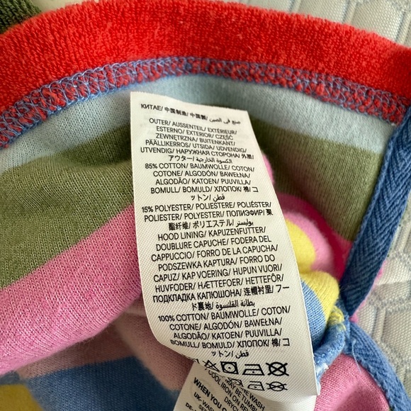 Mini Boden Striped Terry Hooded Cover Up - Picture 4 of 4